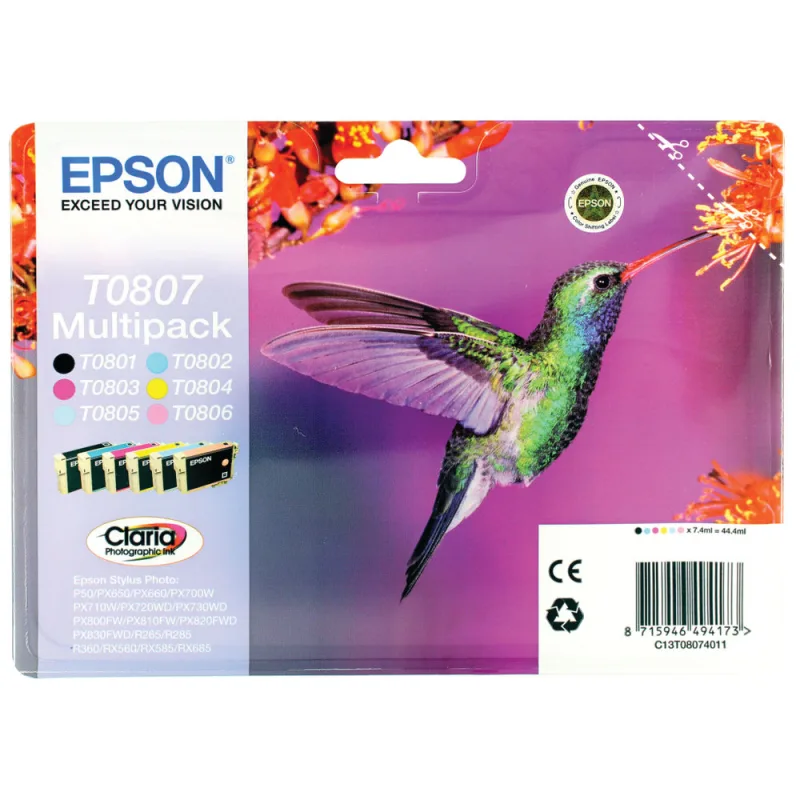 EPSON CLARIA 6 Ink Multipack R265/360, RX560 (T0807) C13T08074011