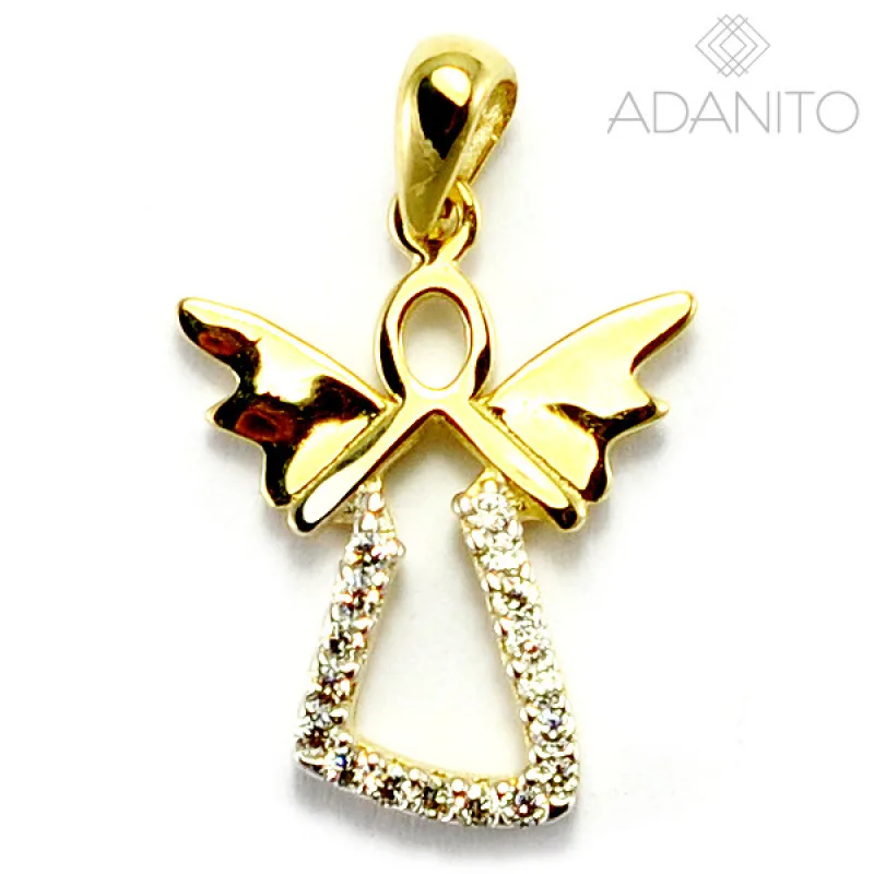 Zlatý přívěsek anjel so zirkónmi ADANITO BRP1035G, 1.07 g