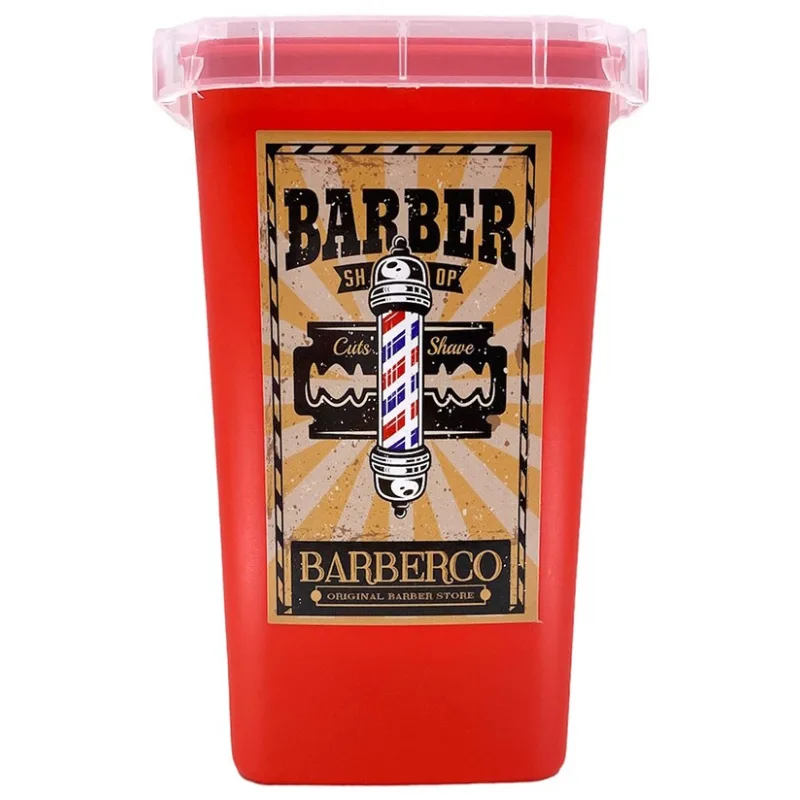 BARBER BARBERCO Kontajner na použité žiletky - červený