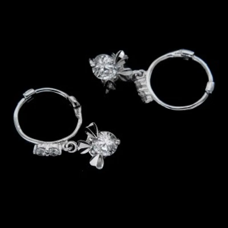 Strieborné náušnice kameňové krúžky KA E2144