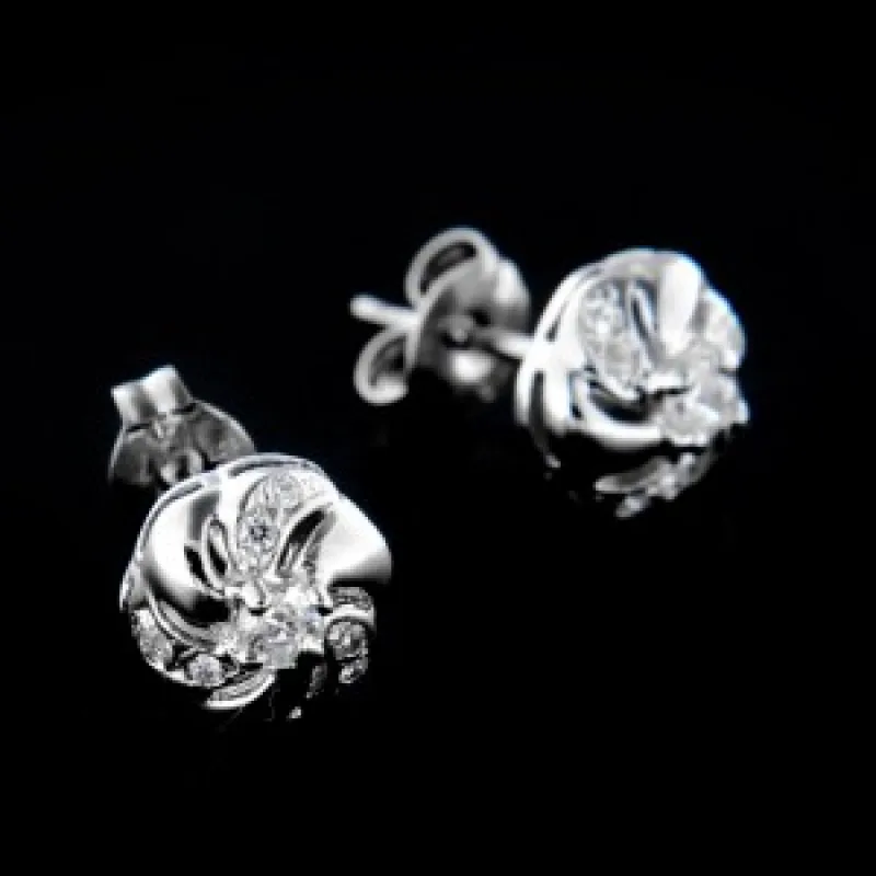 Strieborné náušnice na puzety KA E362