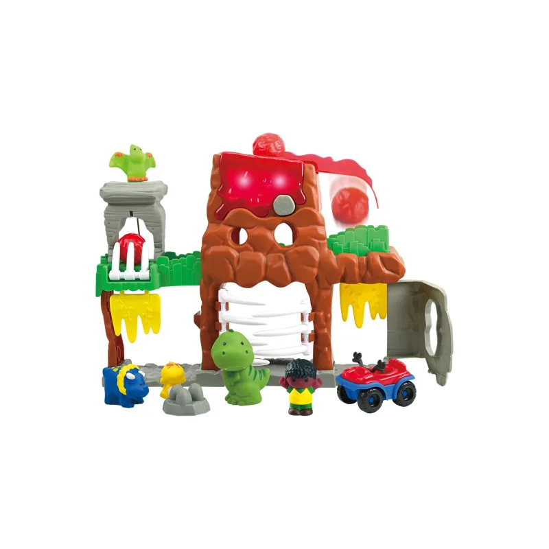 Teddies Sada dobrodružný svet dinosaurov s doplnkami plast na batérie so zvukom,svetlom v krab 48x39cm 18m+