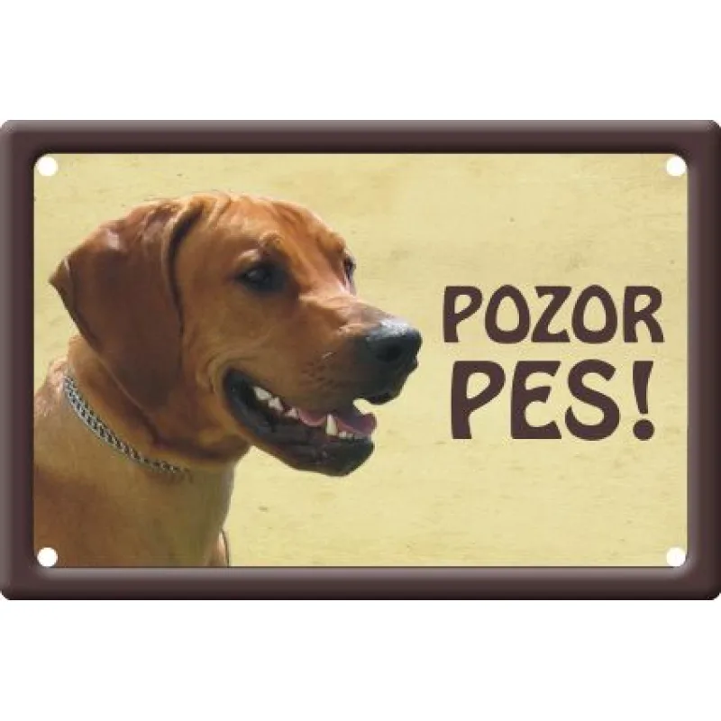 Plechová psí cedule, Rhodéský ridgebak, Pozor pes