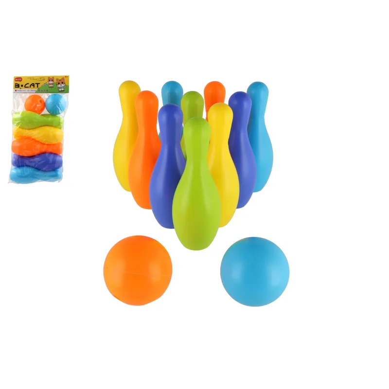 Teddies Kolky 10ks + lopty 2ks plast v sáčku 22,5 x43cm