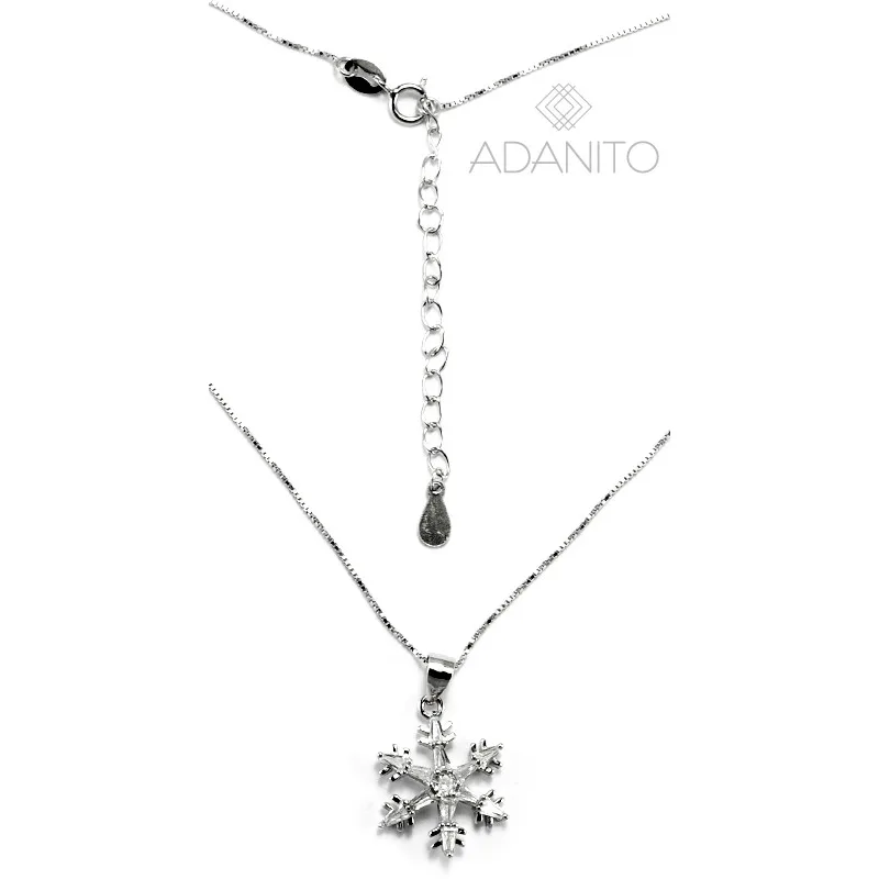 Strieborný náhrdelník snehová vločka BENETO AGS1338