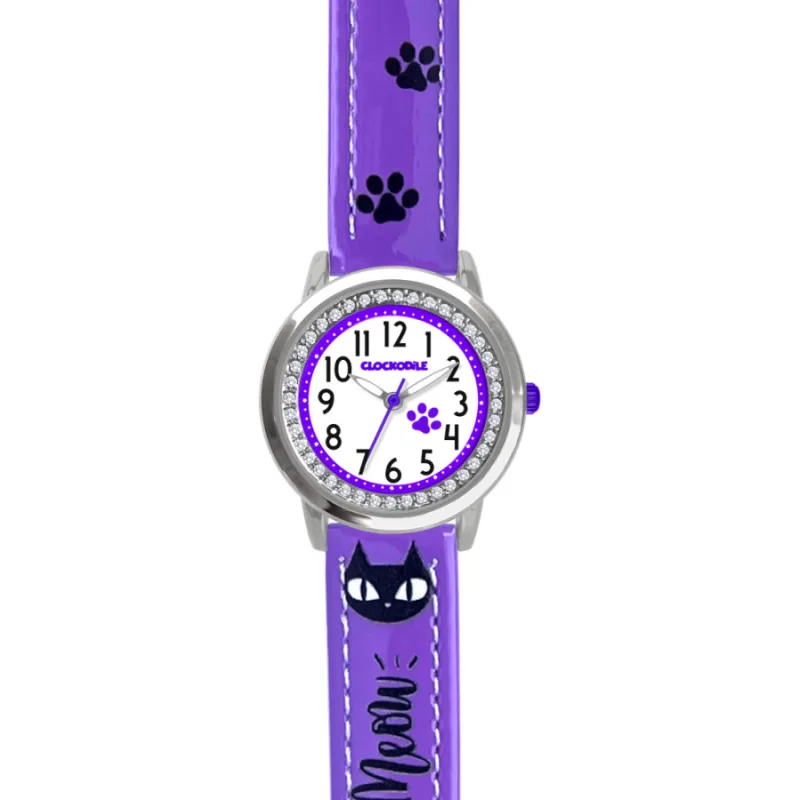 Fialové dievčenské hodinky CATS CLOCKODILE CWG5190