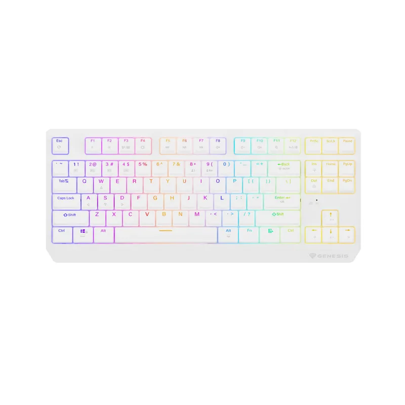 GENESIS herní klávesnice THOR 230/TKL/RGB/Outemu Red/Bezdrátová USB + Bluetooth/US layout/Bílá NKG-2165