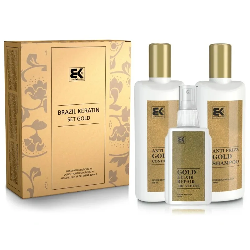 BRAZIL KERATIN Darčeková sada Set Gold - intenzívna regenerácia vlasov