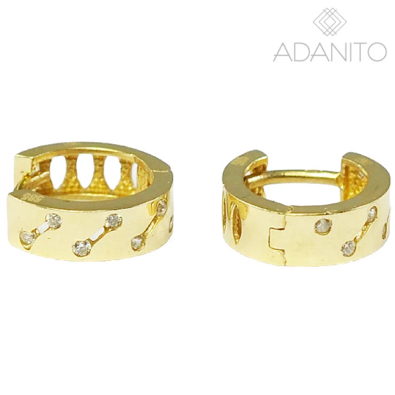 Zlaté náušnice krúžky so zirkónmi MOISS EA00344971