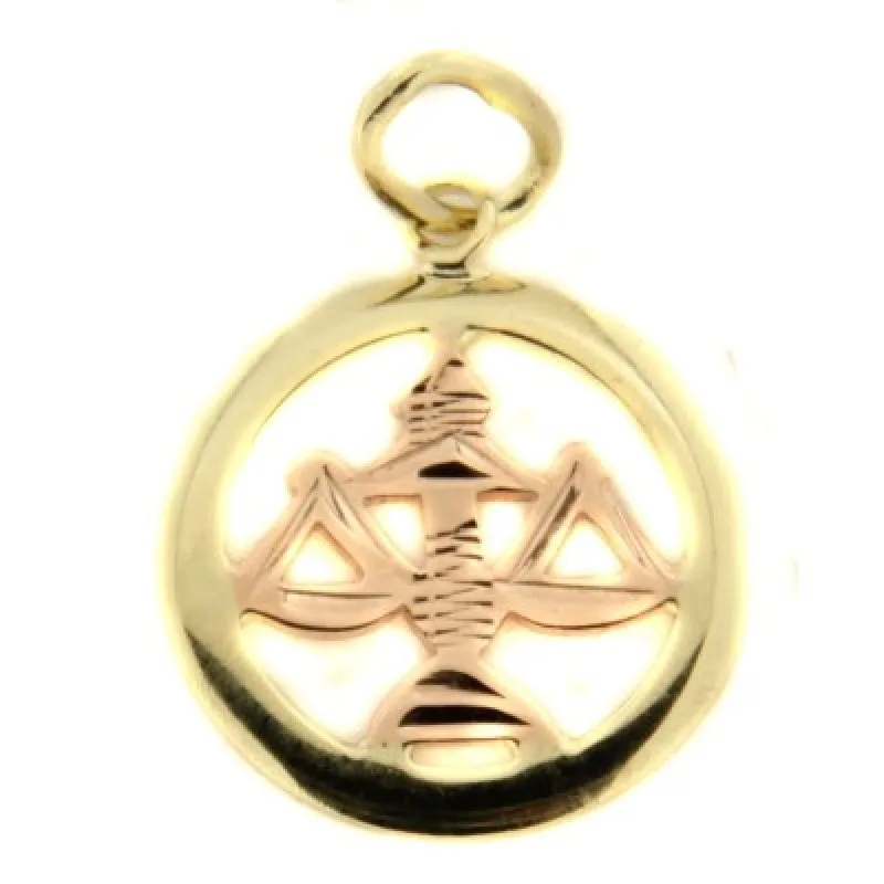 Prívesok mesačné znamenie z kombinovaného zlata KA 30.10.018 VÁHY-10, 0.6 g, 0.60 g