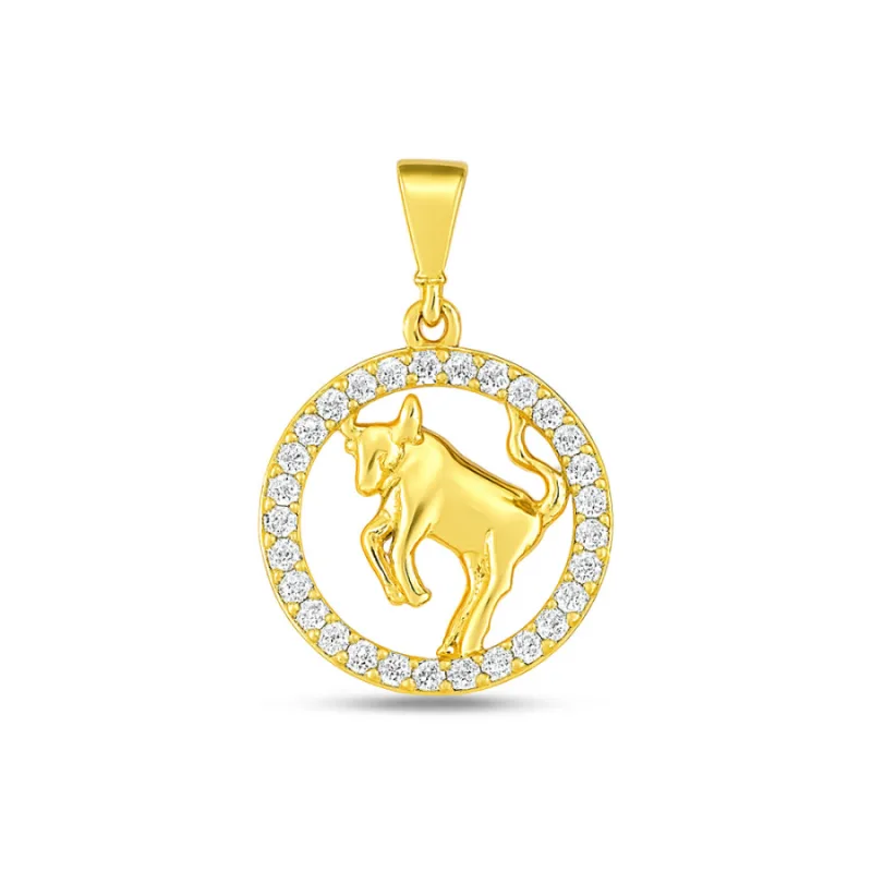 Zlatý prívesok znamenie býk so zirkónmi JVD ZP0425XJ71, BY, 1.20 g