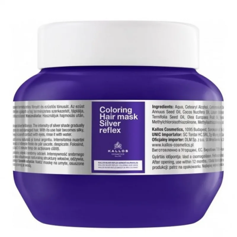KALLOS Cosmetics Silver Reflex Mask 275ml - strieborná maska pre blond vlasy