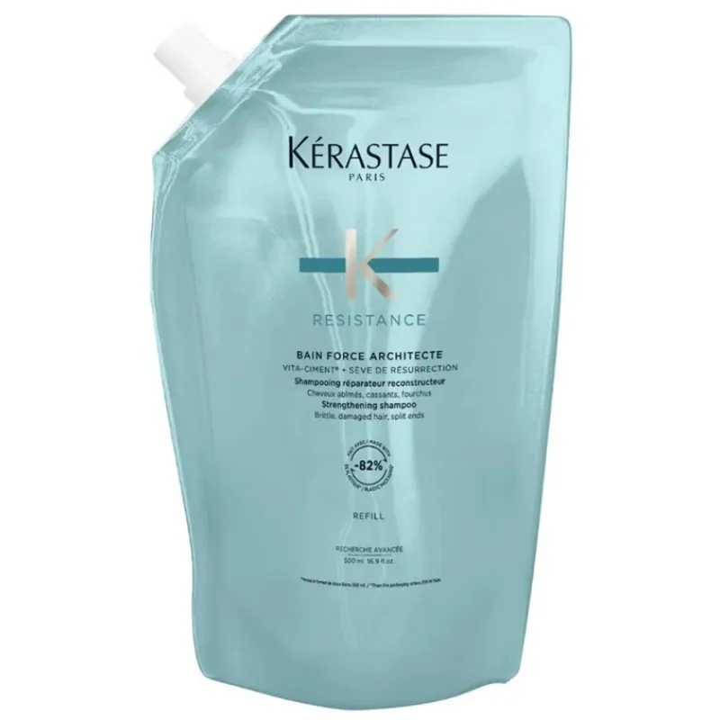 KÉRASTASE Resistance Bain Force Architecte Refill 500ml - šampón pre poškodené vlasy - náhradná náplň