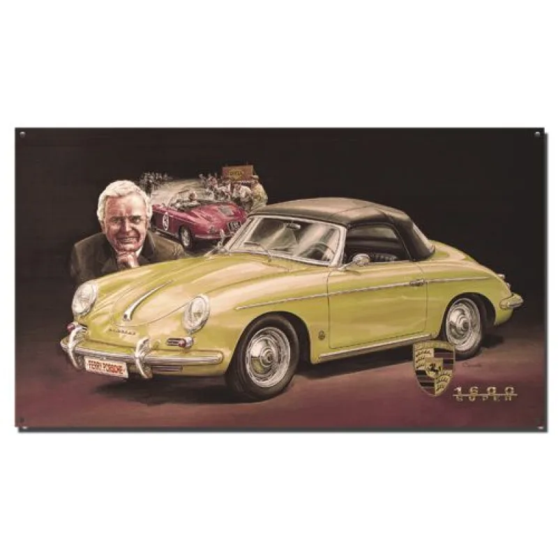 Plechová cedule auta Porsche, 400 x 230 mm