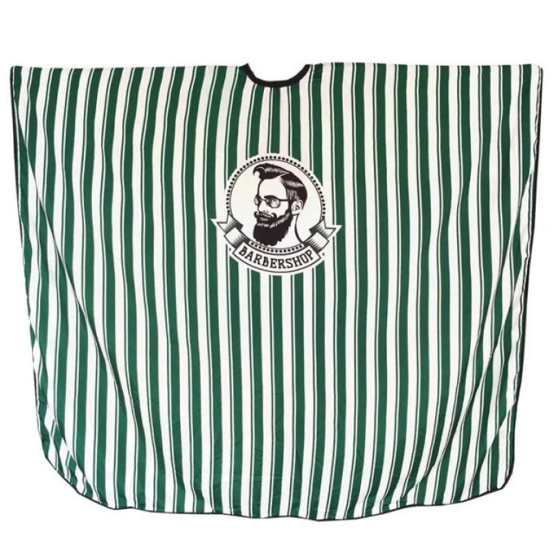 SALON KOMPLET Barber Shop - pánska strihacia pláštenka so zelenými pruhmi - extra veľká