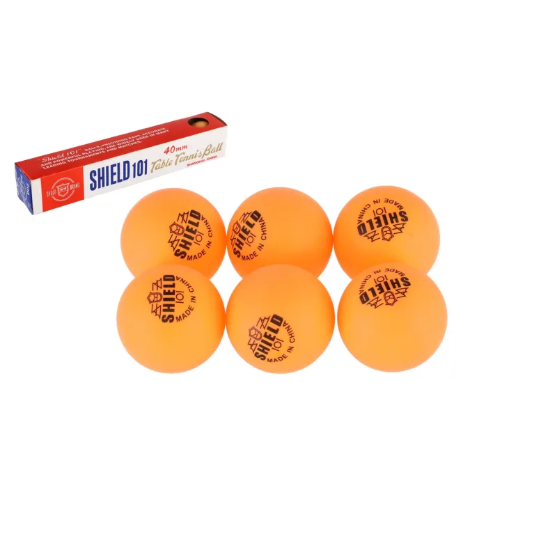 Teddies Loptičky na stolný tenis 6ks SHIELD 4cm bezšvové žlté v krabičke 24x4cm
