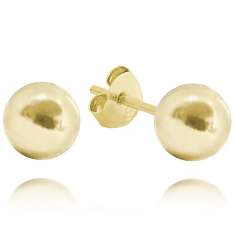 Pozlátené strieborné náušnice guličky 8 mm MINET JMAN0031GE08