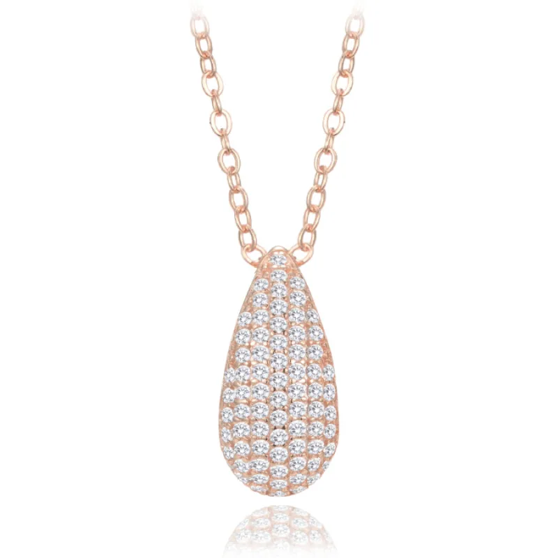 Ružové zlato Strieborný náhrdelník s bielymi zirkónmi MINET JMAN0565YN42