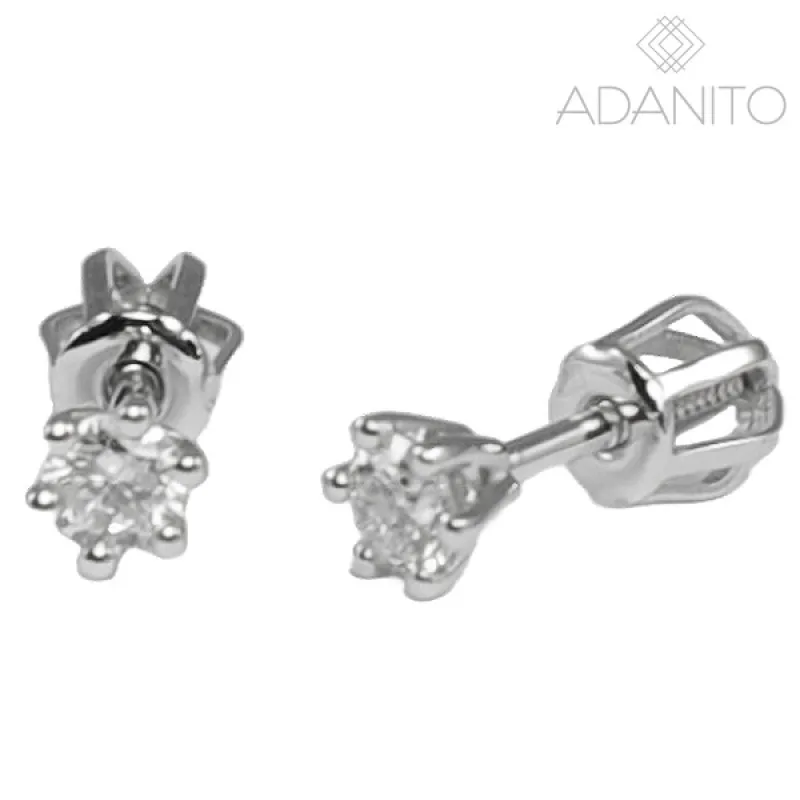 Zlaté briliantové náušnice z bieleho zlata na skrutku ADANITO ZSZ135