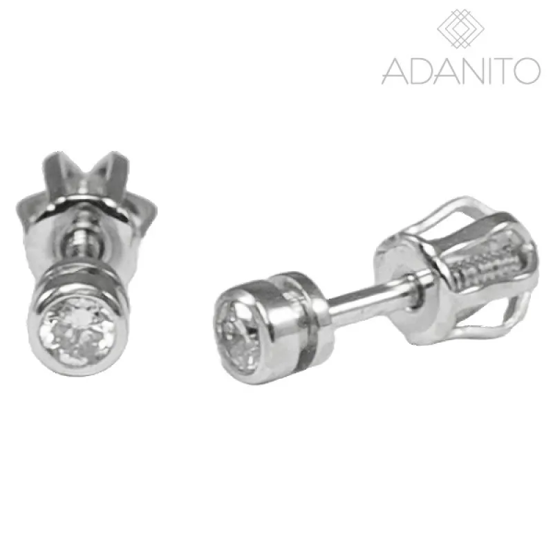 Zlaté briliantové náušnice z bieleho zlata na skrutku ADANITO ZSZ470