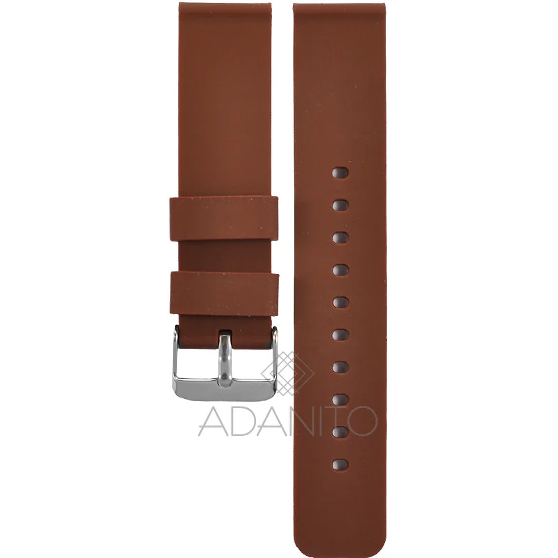 Silikónový remienok na hodinky 20 mm hnedý ADANITO TS001R02S00-20
