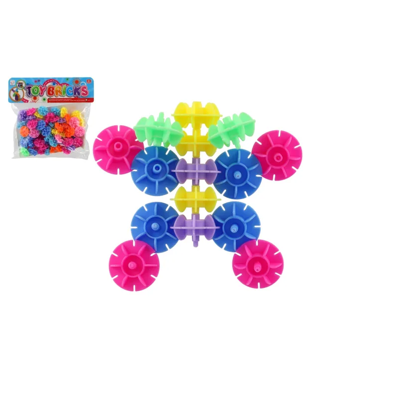 Teddies Stavebnica snehové vločky plast v sáčku 25x22x5cm