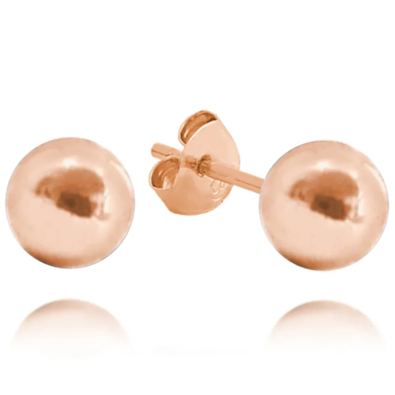 Náušnice Rose Gold Silver BALLS 8 mm MINET JMAN0031RE08