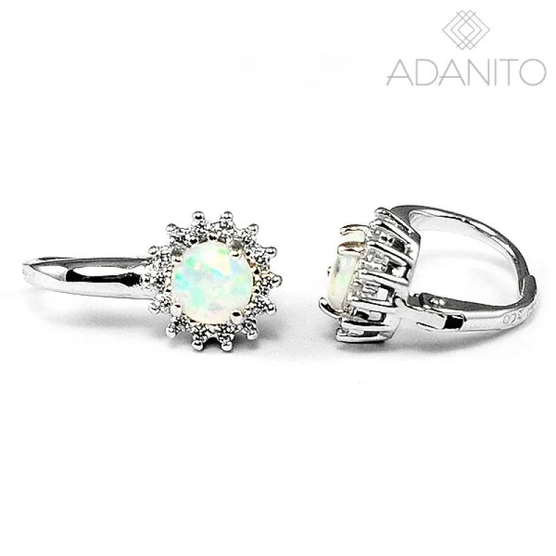 Strieborné opálové náušnice so zirkónmi ADANITO SSN013282W