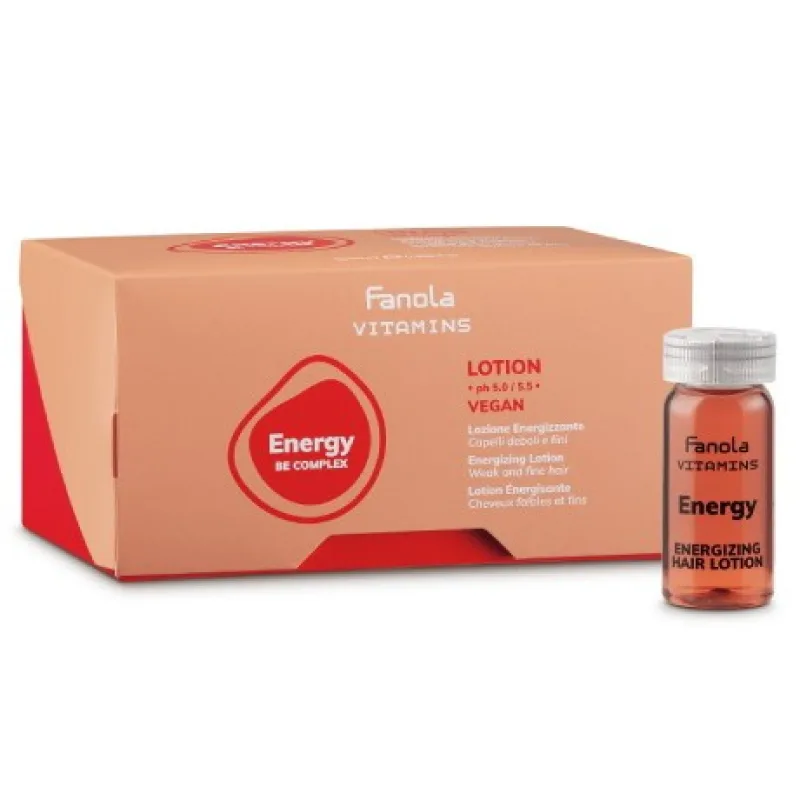 FANOLA Vitamins Energy Energizing Lotion 12x10ml - kúra proti vypadávaniu vlasov - ampulky