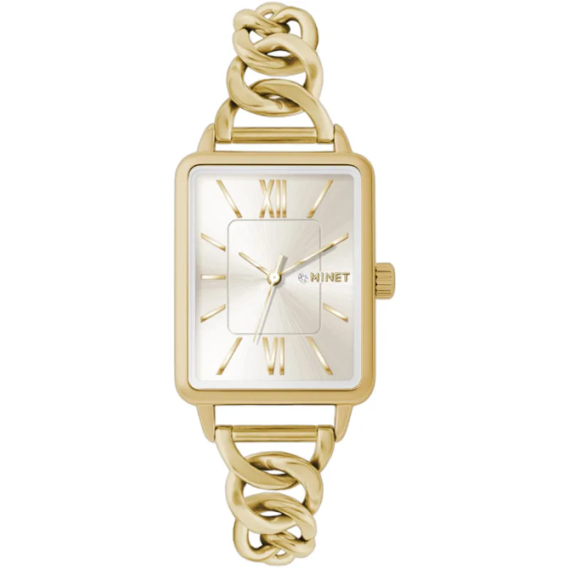 Zlaté dámske hodinky SIENA so zlatým oceľovým remienkom MINET MWL5420