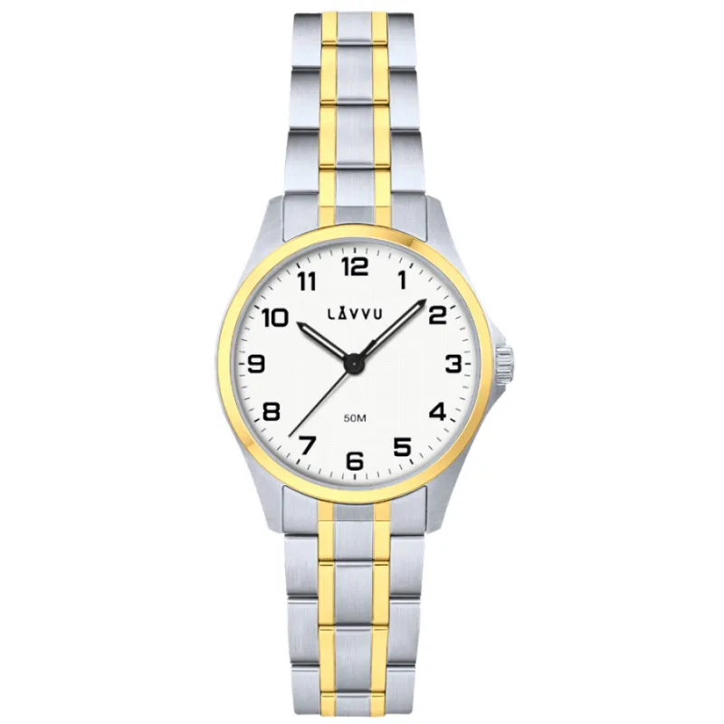 Dámske hodinky z nehrdzavejúcej ocele GLIMT Silver-gold LAVVU LWL5081