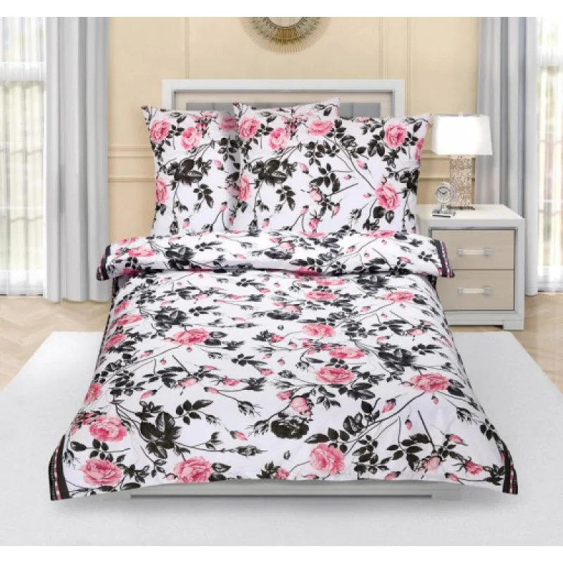 Bellatex Povlečení bavlna Šípková růže, 140x200, 90x70 cm