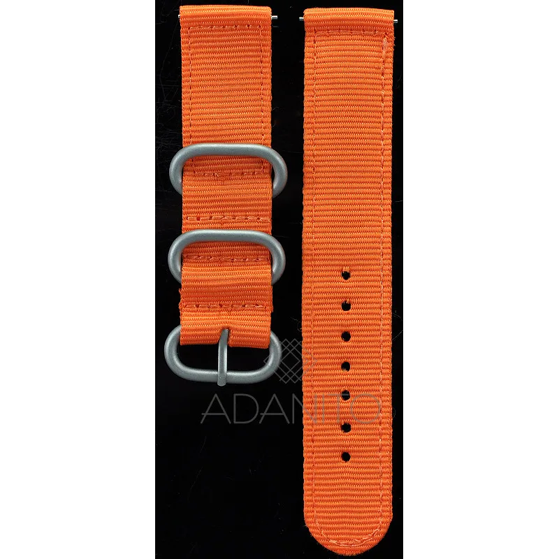 Nylonový remienok na hodinky 22 mm oranžový ADANITO 109AR12W22