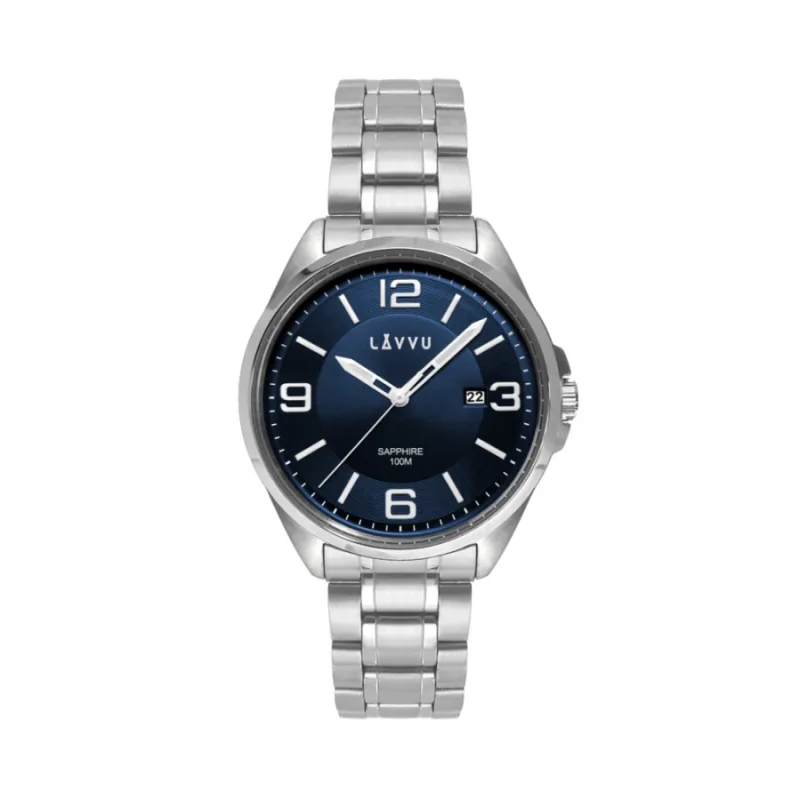 Pánske hodinky so zafírovým sklom Herning Blue LAVVU LWM0091