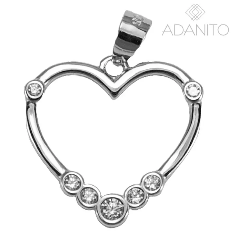 Strieborný prívesok srdce so zirkónmi BENETO AGH795