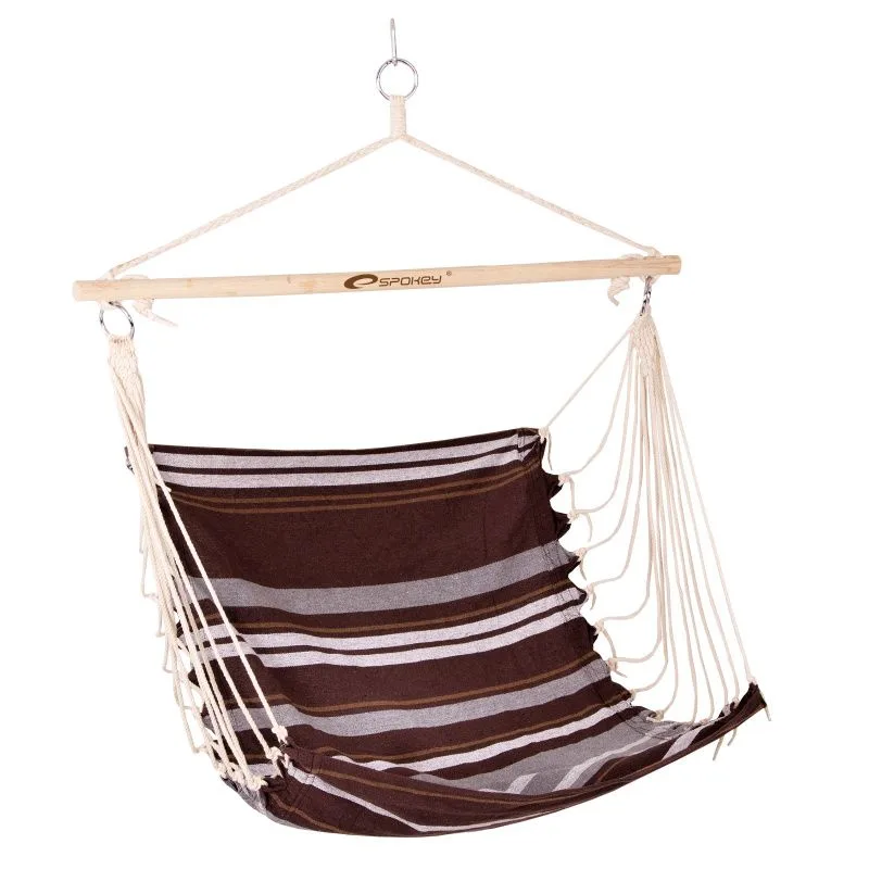 Spokey BENCH Závěsné houpací křeslo, Hnědá do 120 kg
