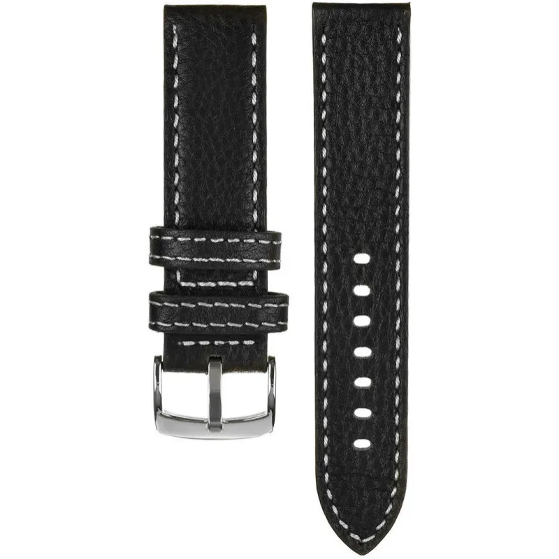 Kožený remienok na hodinky 22 mm čierny PACIFIC W22-01.22-22