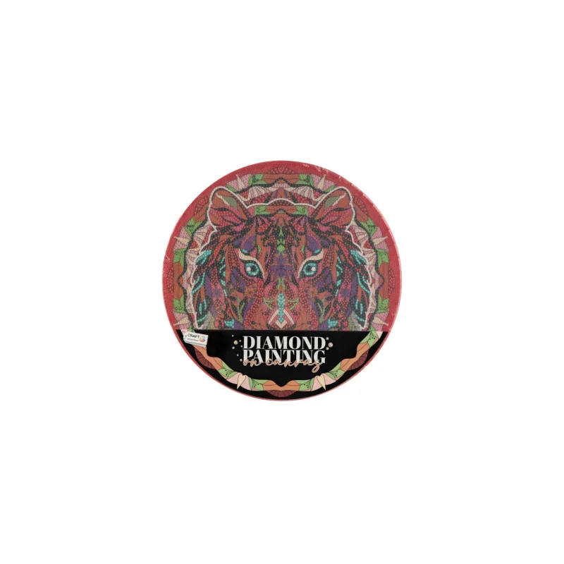 SMT Creatoys Diamantové maľovanie mandala - lev priemer 30cm s doplnkami vo fólii