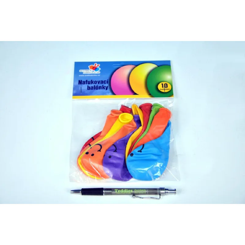 Smart Balloons Balón nafukovací 9" potlač Smile 10cm 10ks v sáčku karneval