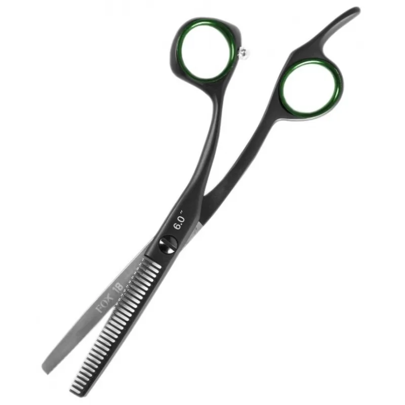FOX Race 18 Profesionálne efilačné nožnice s čiernym teflónovým povrchom - 6 '30zubů