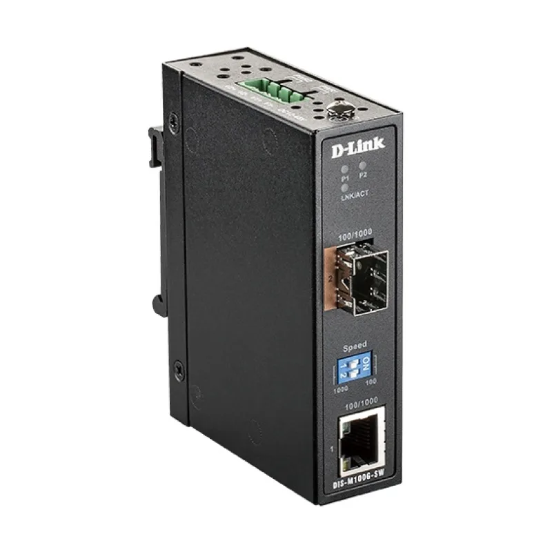 D-Link DIS-M100G-SW 10/100/1000 Mbps to SFP Industrial Media Converter DIS-M100G-SW