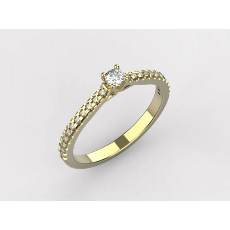Zlatý prsteň so zirkónmi ADANITO LI0278-16, 53, 1.81 g