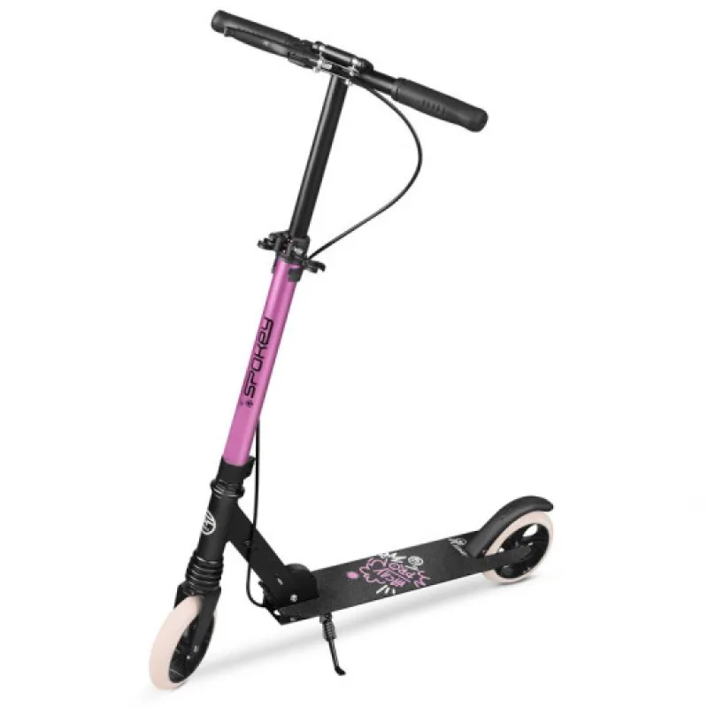 Spokey VACAY Pro Koloběžka s ruční brzdou, kolečka 145 mm, růžová