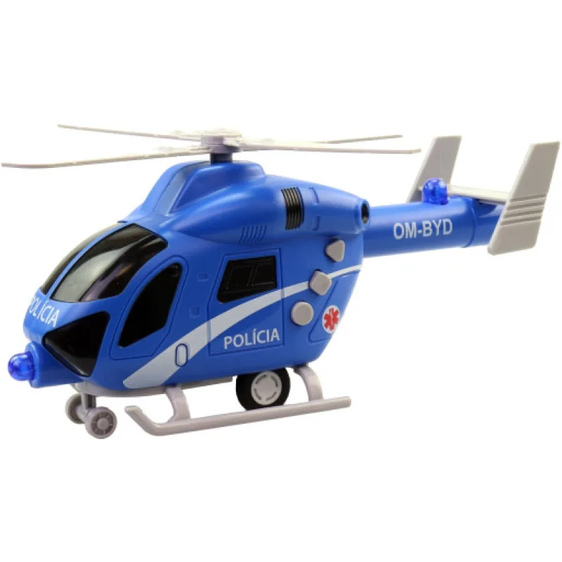 Made Vrtulník policejní SK na setrvačník, na baterie se světlem a zvukem, 20 cm