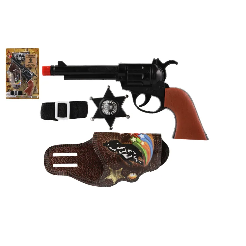 Teddies Pistole klapací s doplňky plast 22cm na kartě