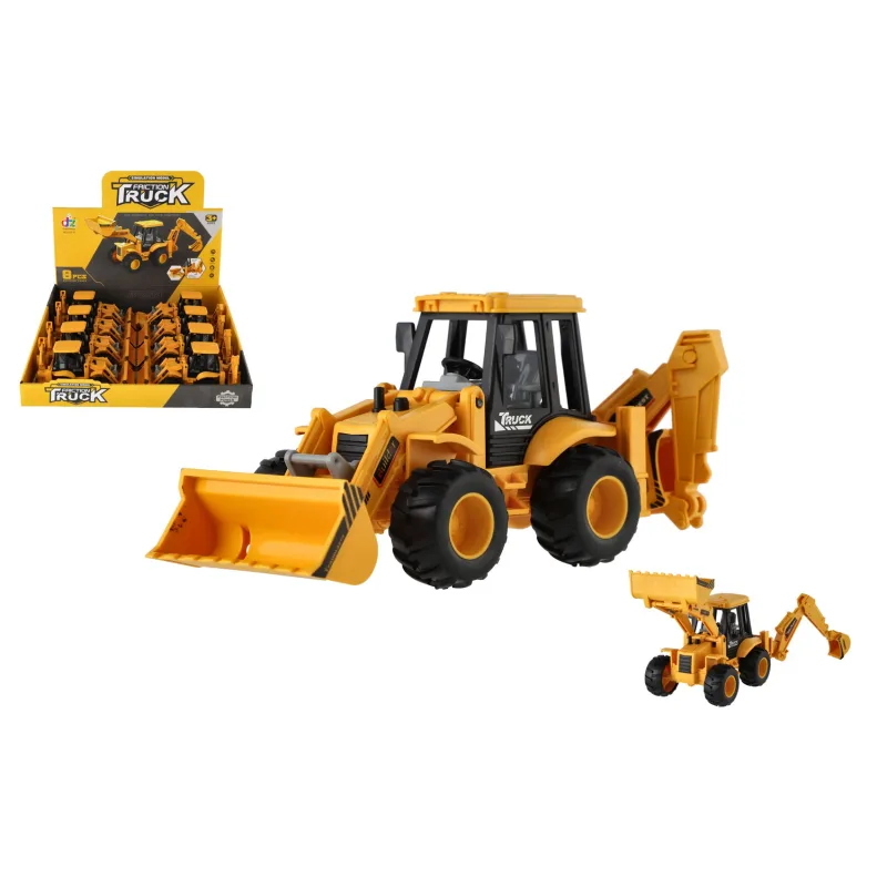 Teddies Auto stavebný nakladač plast 8x17cm na zotrvačník