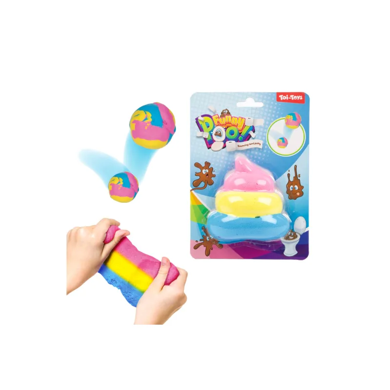 Teddies Sliz - Hmota hopíková skákacie farebné hovienko na karte 12,5x18cm