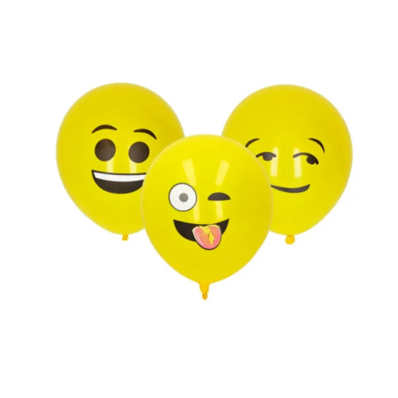 Balónek nafukovací 30cm - sada 5ks, potisk obličej