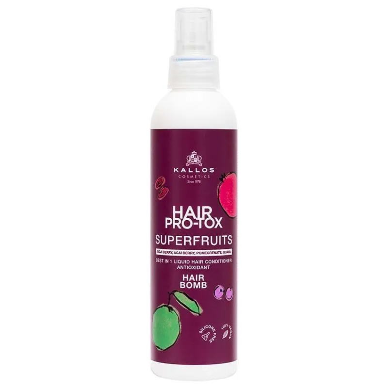 KALLOS Superfruits Pro-Tox Hair Bomb 200ml - bezoplachový posilňujúci kondicionér na vlasy