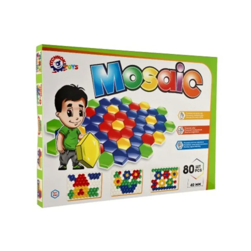 Mozaika pro nejmenší, klobouček hladký 4cm, 80ks - 45x34x4cm